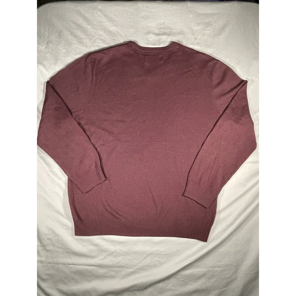 Hawker Rye Sweater Mens Extra Large Maroon Cotton Cashmere V‎ neck Lightweight